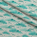 Teal Reverie Pattern 11 Fleece Fabric — fleece fabric folded close-up preview (mv-fleece-v1:lying)