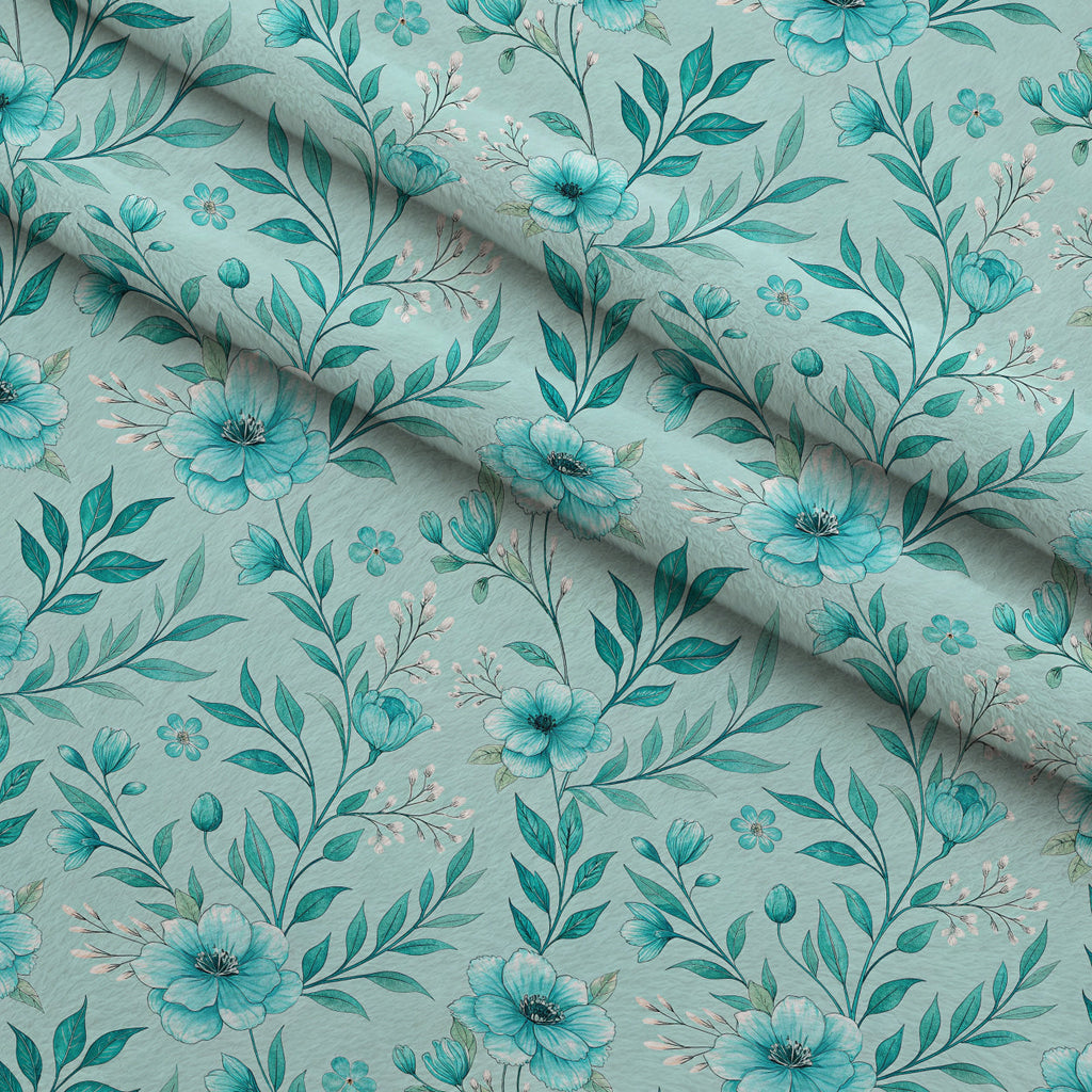 Teal Reverie Pattern 12 Fleece Fabric — fleece fabric folded close-up preview (mv-fleece-v1:lying)