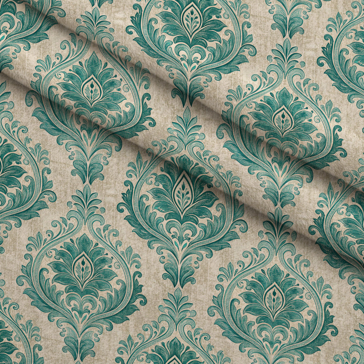 Teal Reverie Pattern 15 Fleece Fabric — fleece fabric folded close-up preview (mv-fleece-v1:lying)