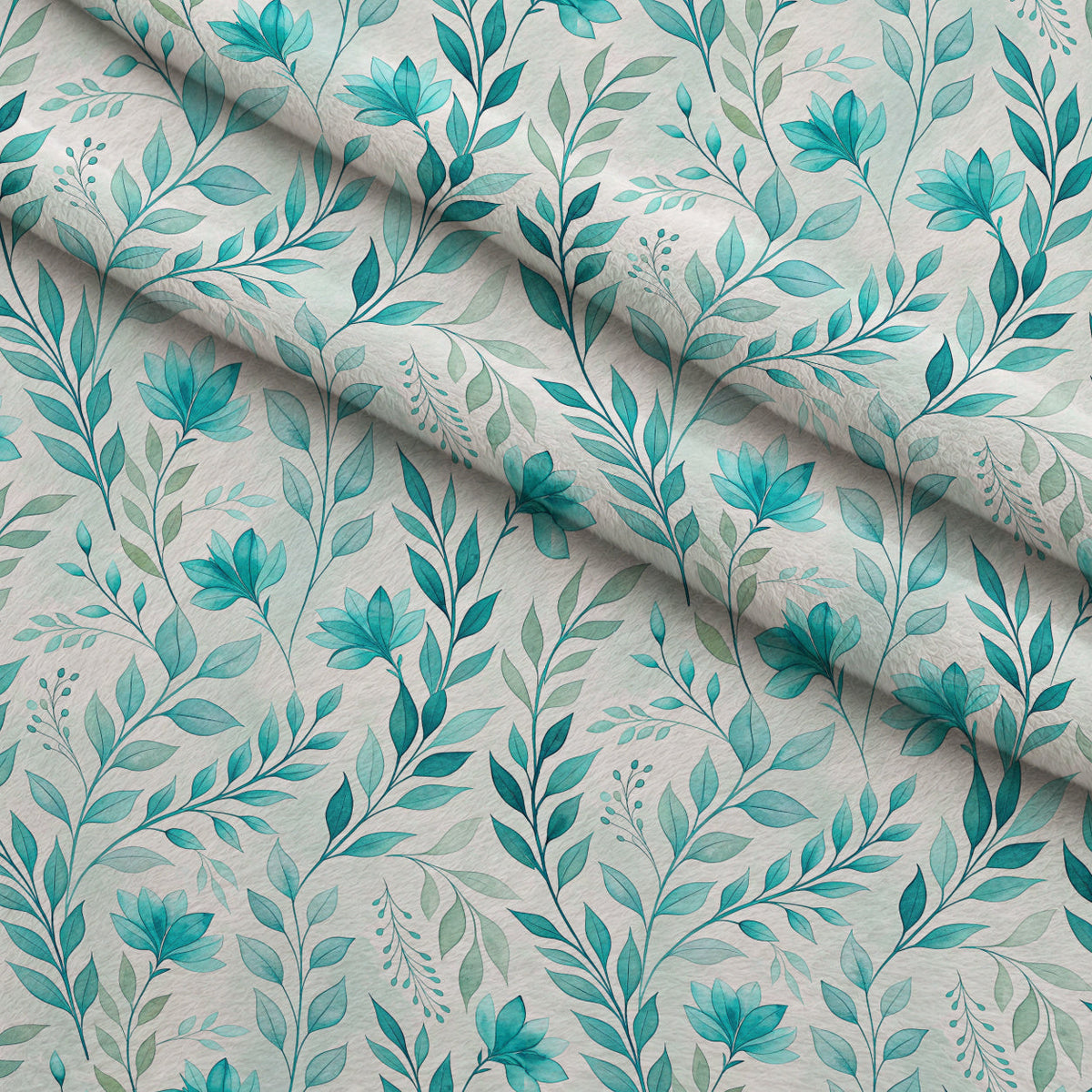 Teal Reverie Pattern 16 Fleece Fabric — fleece fabric folded close-up preview (mv-fleece-v1:lying)