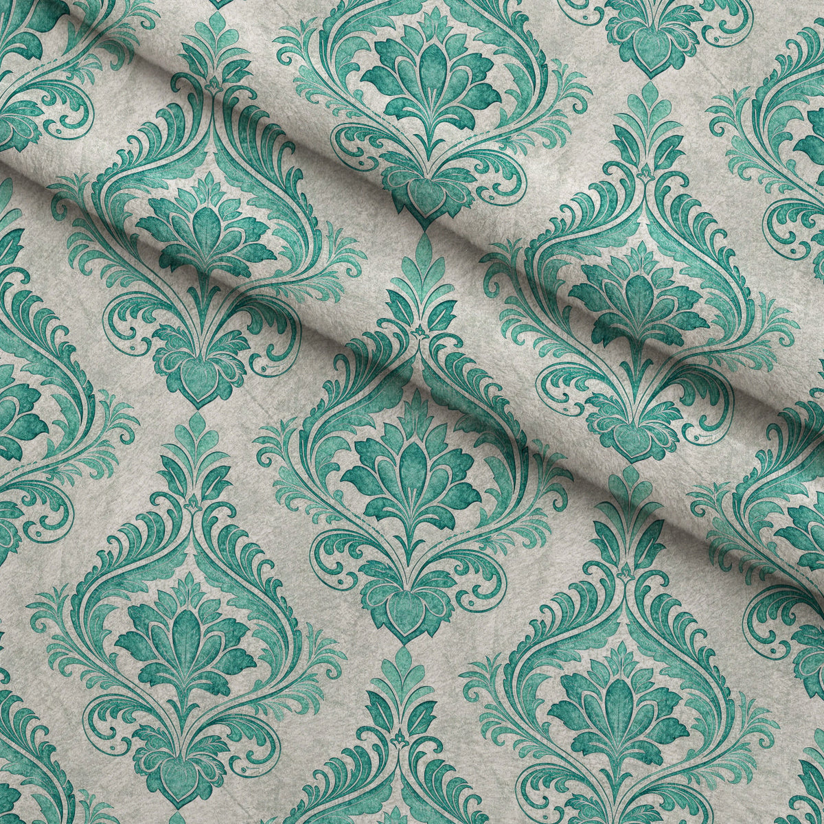 Teal Reverie Pattern 2 Fleece Fabric — fleece fabric folded close-up preview (mv-fleece-v1:lying)