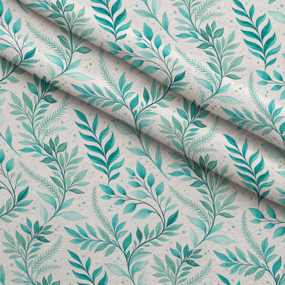 Teal Reverie Pattern 3 Fleece Fabric — fleece fabric folded close-up preview (mv-fleece-v1:lying)