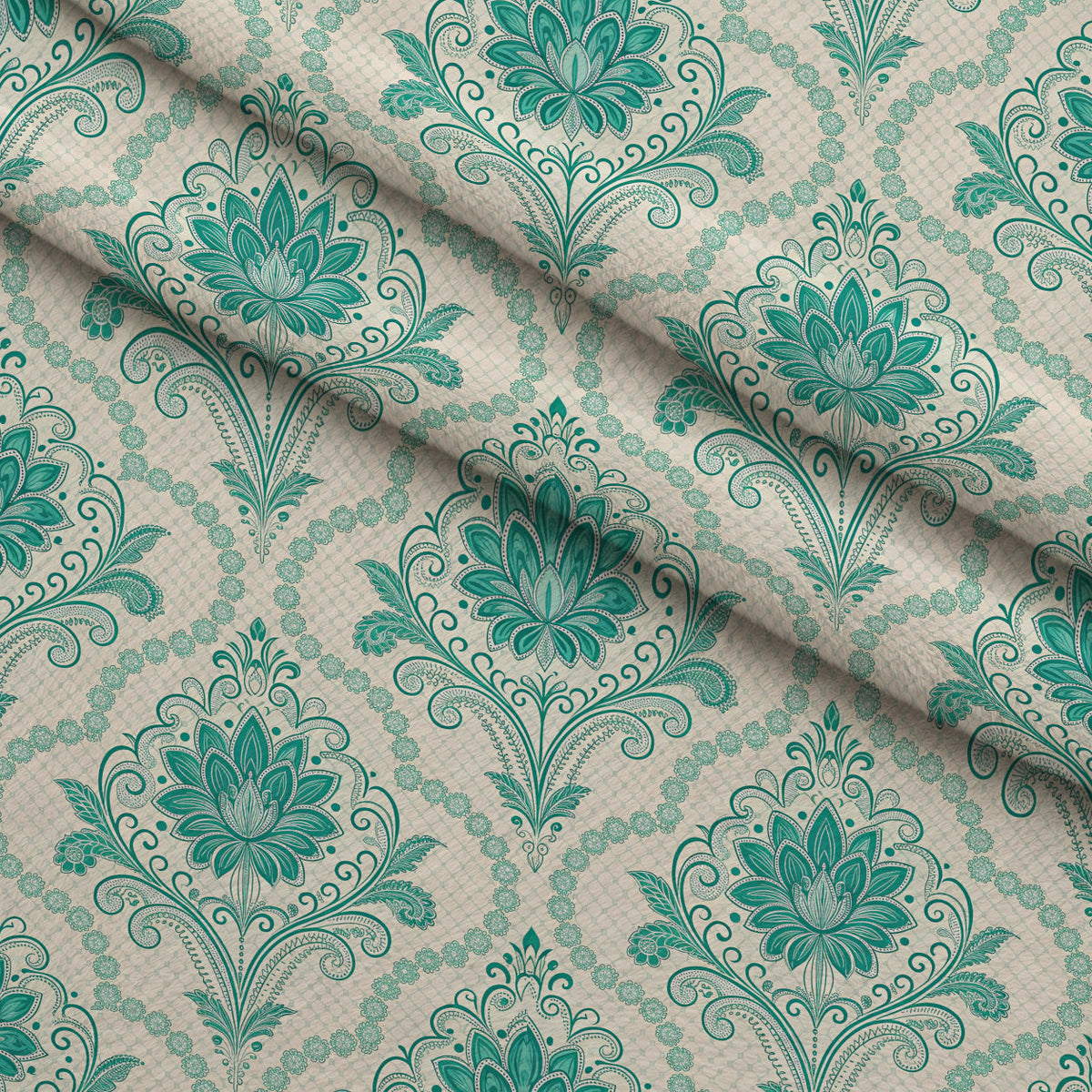 Teal Reverie Pattern 4 Fleece Fabric — fleece fabric folded close-up preview (mv-fleece-v1:lying)