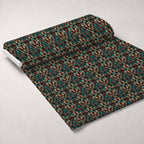Teal Totem Pattern 5 Fleece Fabric — fleece fabric unrolled bolt preview (mv-fleece-v1:bolt)