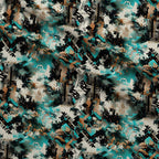 Teal Totem Pattern 8 Fleece Fabric — fleece fabric folded close-up preview (mv-fleece-v1:lying)