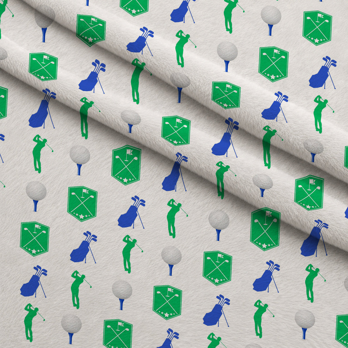 Tee Time Pattern 2 Fleece Fabric — fleece fabric folded close-up preview (mv-fleece-v1:lying)