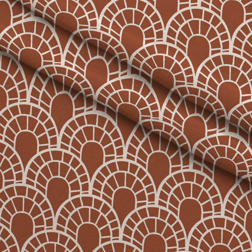 Terracotta Daydream Pattern 10 Fleece Fabric — fleece fabric folded close-up preview (mv-fleece-v1:lying)
