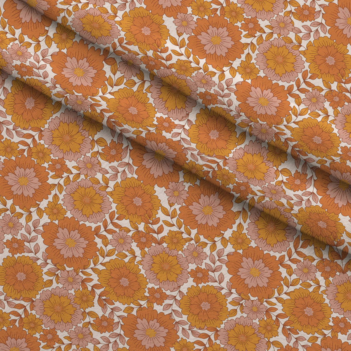 Terracotta Daydream Pattern 5 Fleece Fabric — fleece fabric folded close-up preview (mv-fleece-v1:lying)