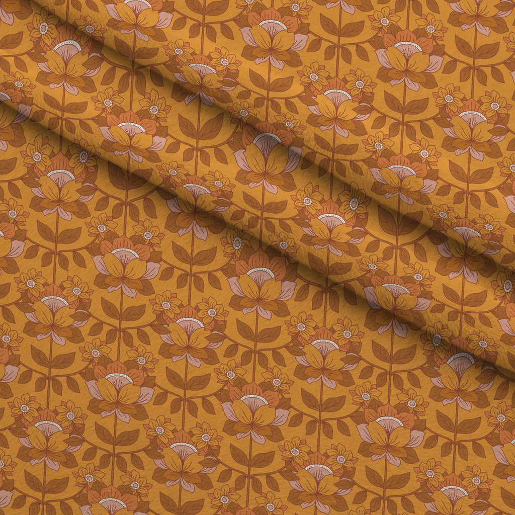 Terracotta Daydream Pattern 7 Fleece Fabric — fleece fabric folded close-up preview (mv-fleece-v1:lying)