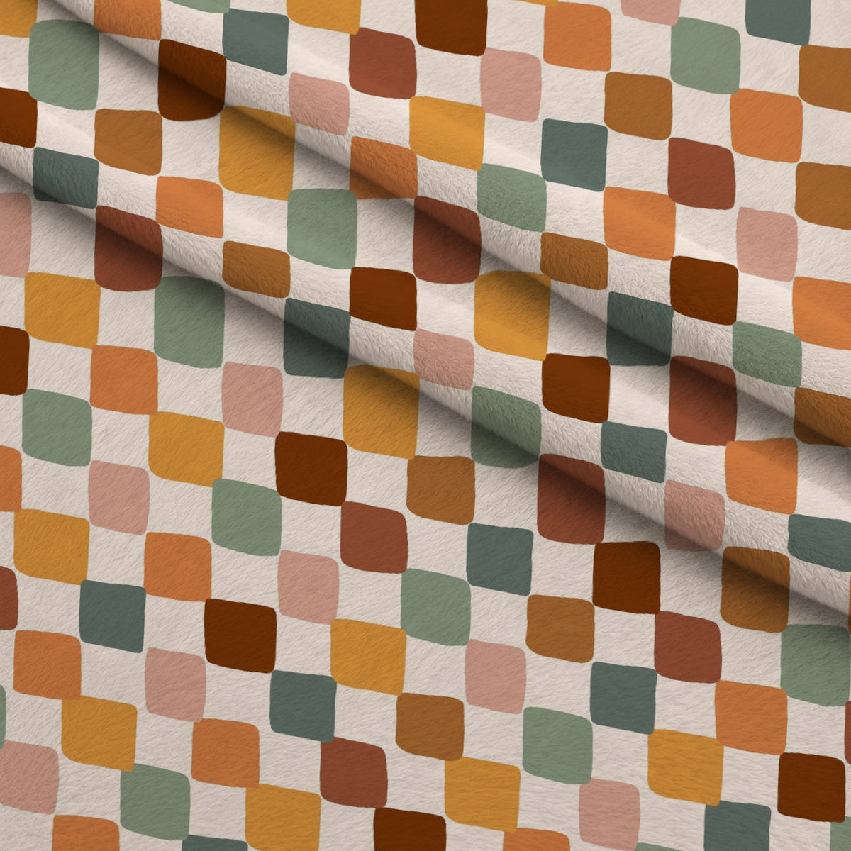 Terracotta Daydream Pattern 8 Fleece Fabric — fleece fabric folded close-up preview (mv-fleece-v1:lying)