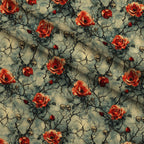 Thorned Roses Pattern 1 Fleece Fabric — fleece fabric folded close-up preview (mv-fleece-v1:lying)