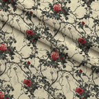 Thorned Roses Pattern 2 Fleece Fabric — fleece fabric folded close-up preview (mv-fleece-v1:lying)