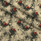 Thorned Roses Pattern 6 Fleece Fabric — fleece fabric folded close-up preview (mv-fleece-v1:lying)