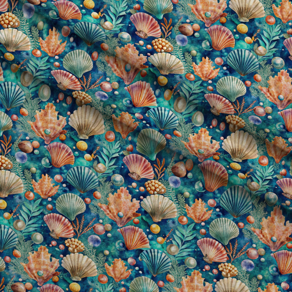 Tidal Treasures Pattern 10 Fleece Fabric — fleece fabric folded close-up preview (mv-fleece-v1:lying)