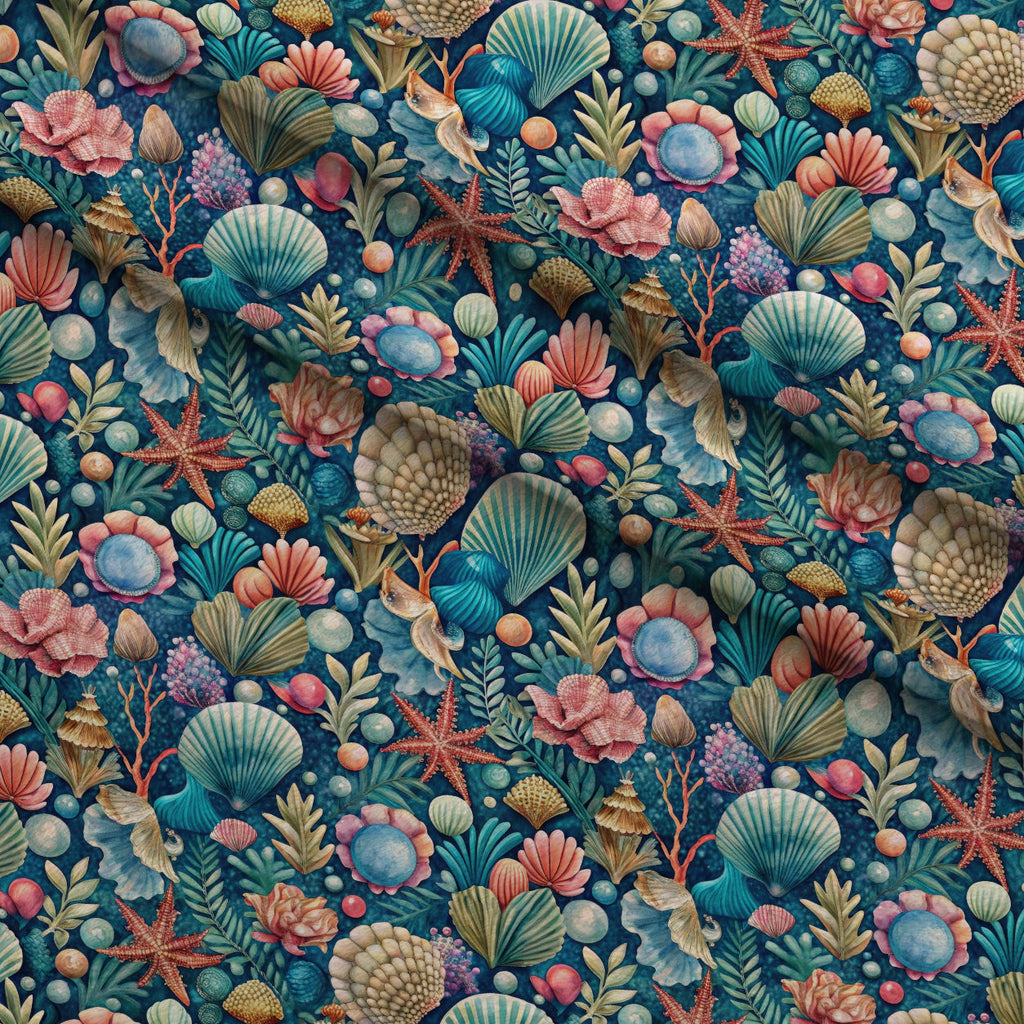 Tidal Treasures Pattern 11 Fleece Fabric — fleece fabric folded close-up preview (mv-fleece-v1:lying)