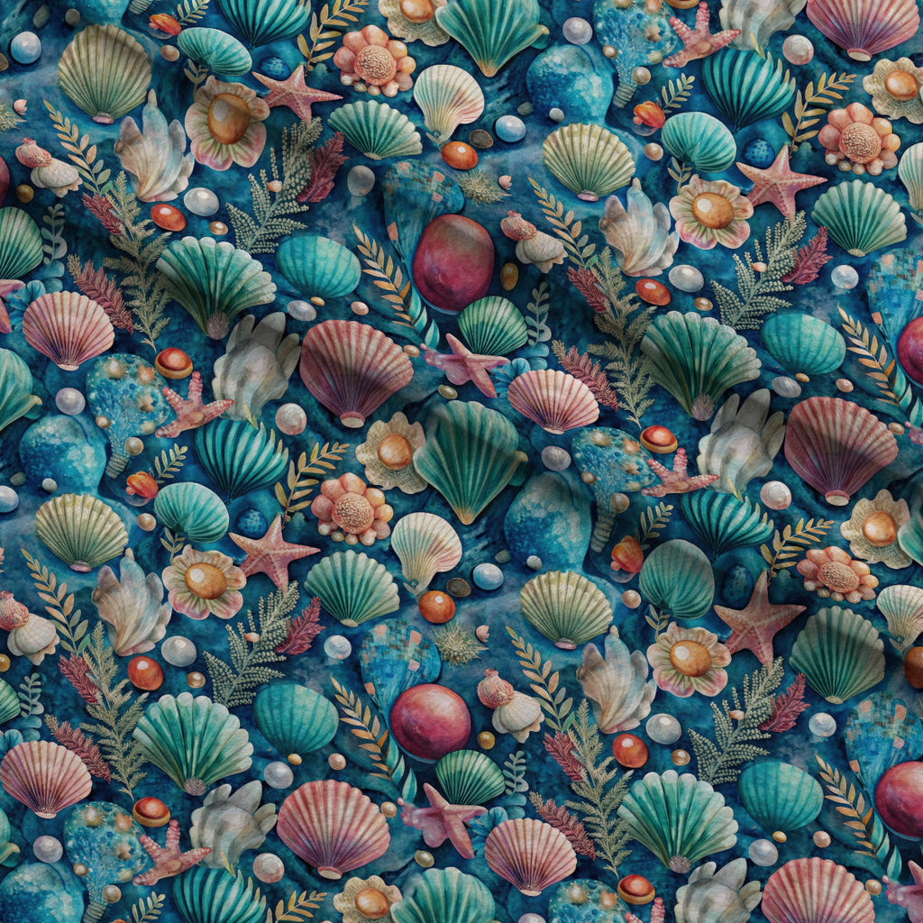 Tidal Treasures Pattern 3 Fleece Fabric — fleece fabric folded close-up preview (mv-fleece-v1:lying)