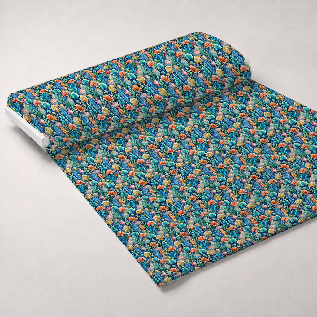 Tidal Treasures Pattern 4 Fleece Fabric — fleece fabric unrolled bolt preview (mv-fleece-v1:bolt)