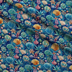 Tidal Treasures Pattern 9 Fleece Fabric — fleece fabric folded close-up preview (mv-fleece-v1:lying)