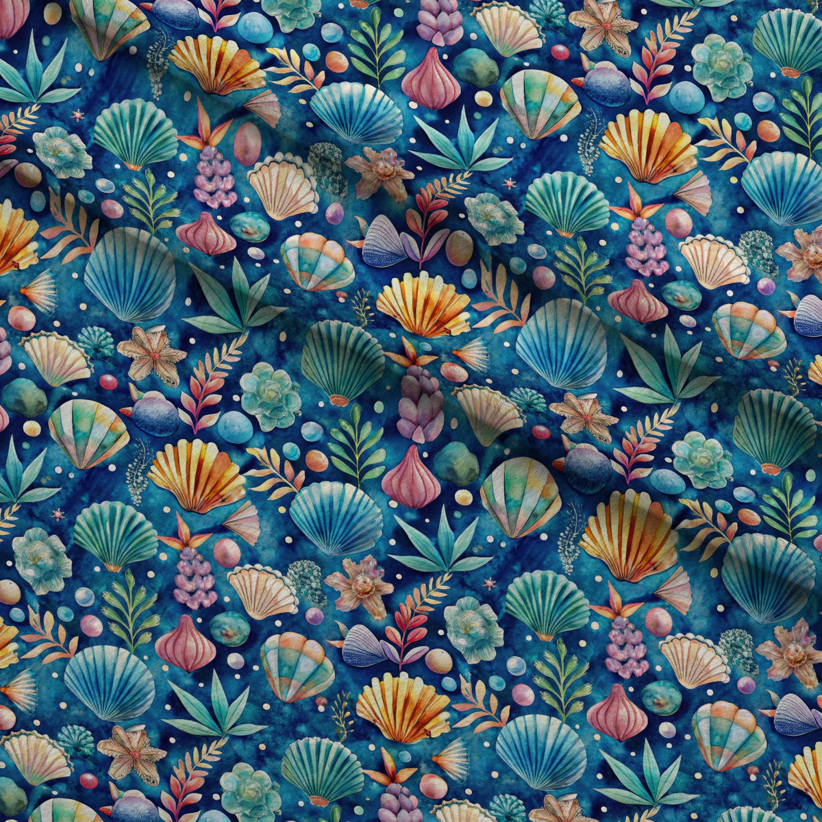 Tidal Treasures Pattern 9 Fleece Fabric — fleece fabric folded close-up preview (mv-fleece-v1:lying)