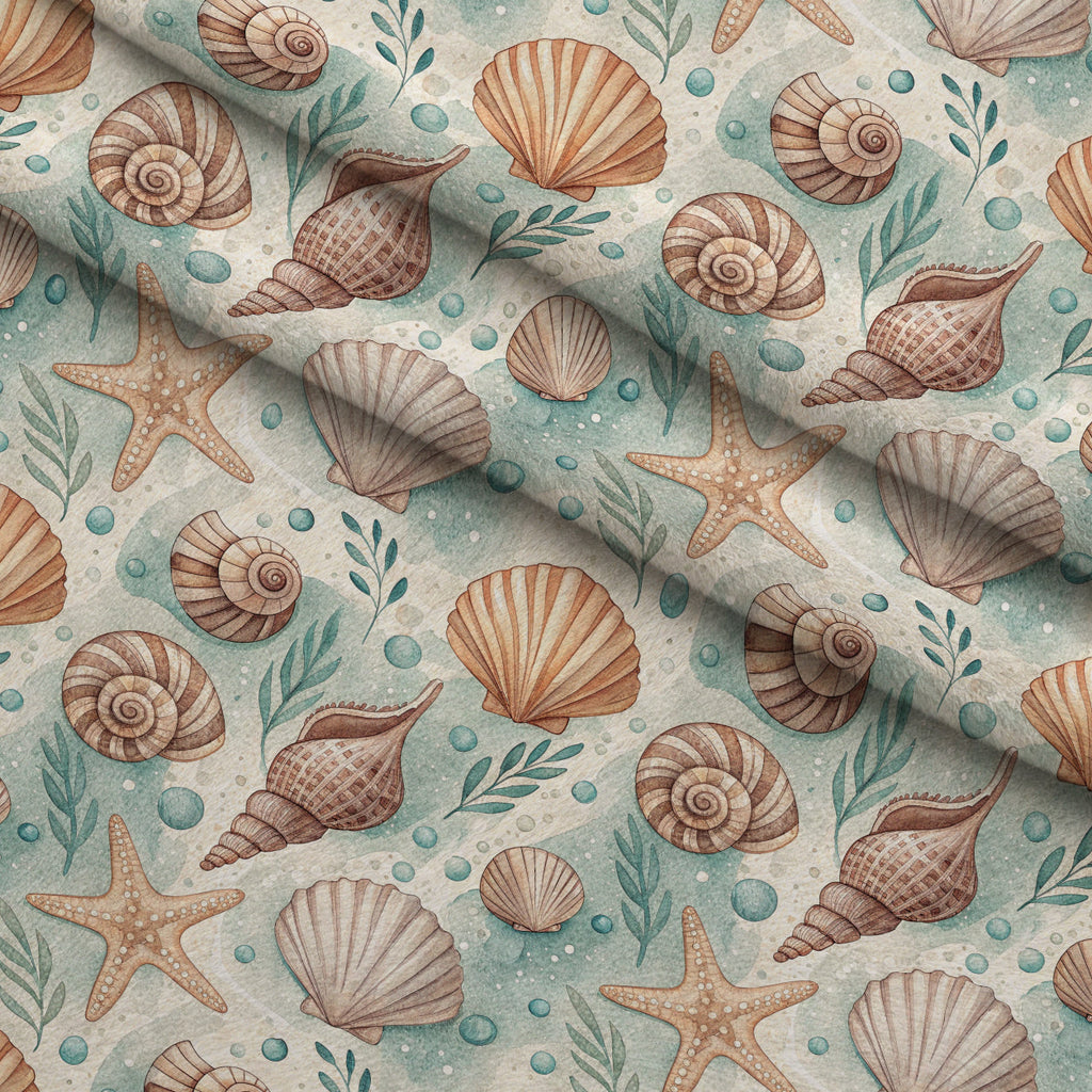 Tidepool Treasures Pattern 1 Fleece Fabric — fleece fabric folded close-up preview (mv-fleece-v1:lying)