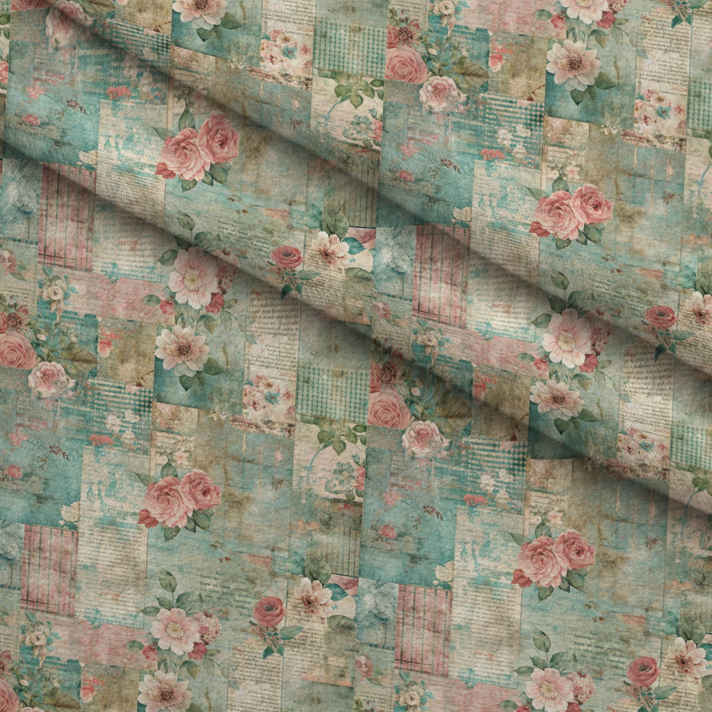 Timeworn Ephemera Pattern 10 Fleece Fabric — fleece fabric folded close-up preview (mv-fleece-v1:lying)