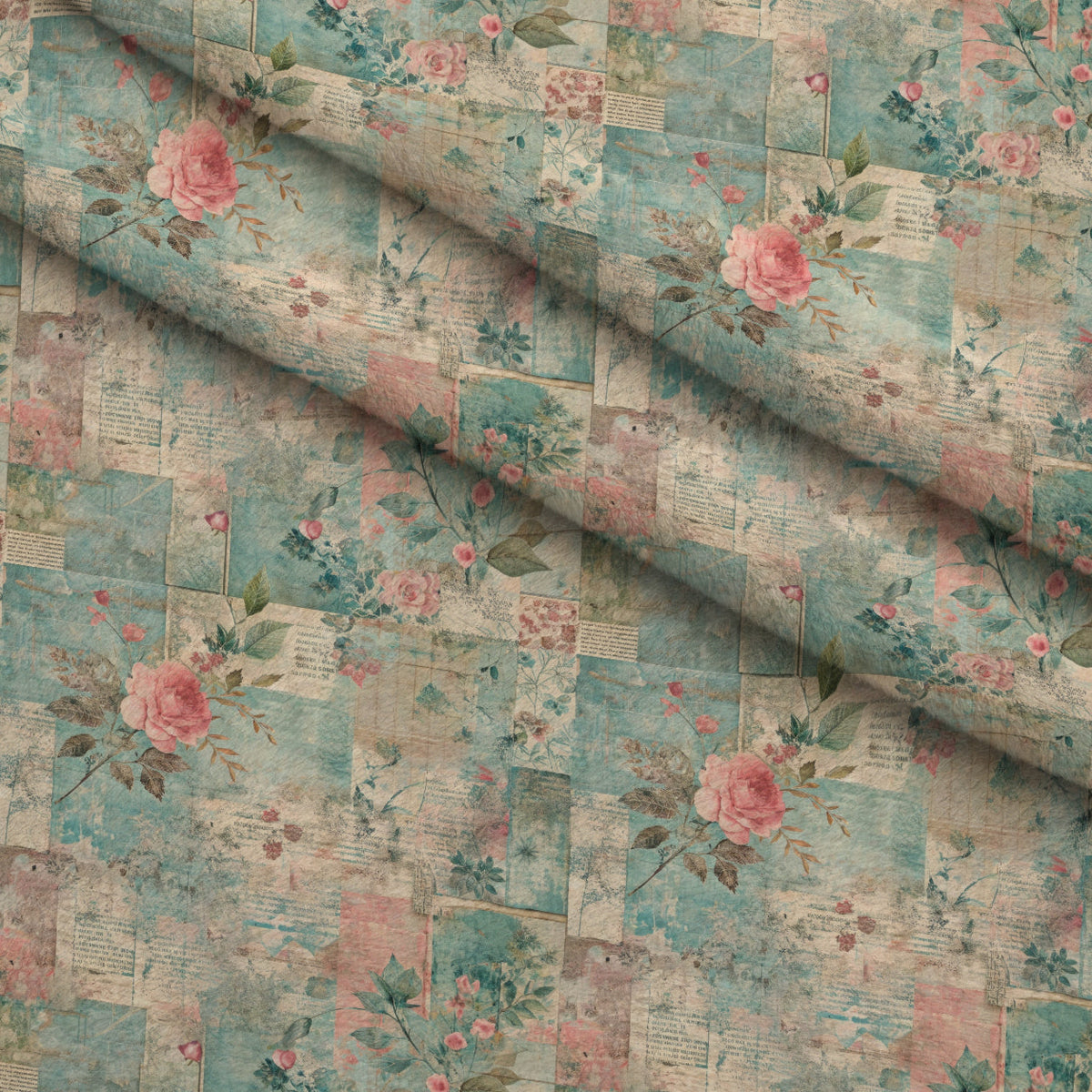 Timeworn Ephemera Pattern 2 Fleece Fabric — fleece fabric folded close-up preview (mv-fleece-v1:lying)