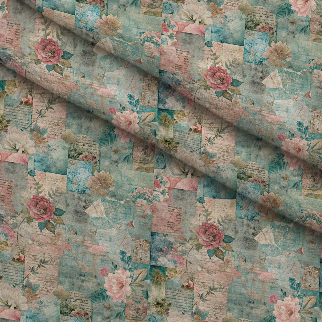 Timeworn Ephemera Pattern 4 Fleece Fabric — fleece fabric folded close-up preview (mv-fleece-v1:lying)