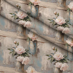 Tin Can Peonies Pattern 10 Fleece Fabric — fleece fabric folded close-up preview (mv-fleece-v1:lying)
