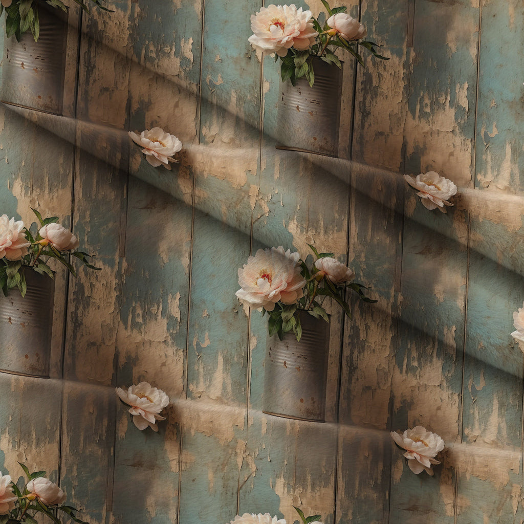 Tin Can Peonies Pattern 11 Fleece Fabric — fleece fabric folded close-up preview (mv-fleece-v1:lying)