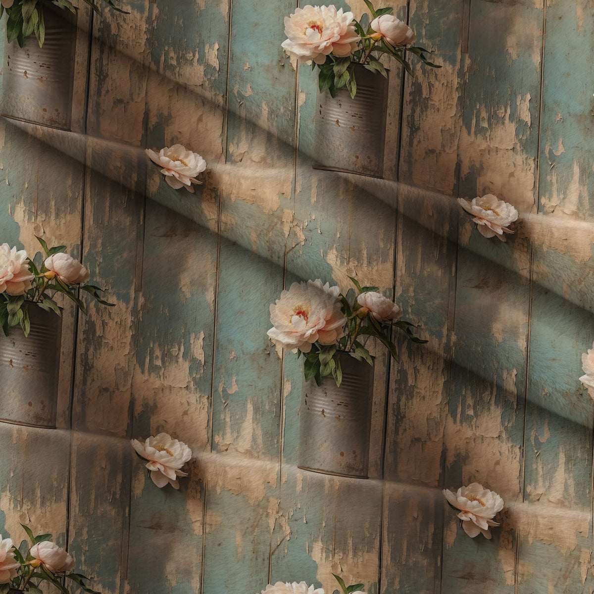 Tin Can Peonies Pattern 11 Fleece Fabric — fleece fabric folded close-up preview (mv-fleece-v1:lying)