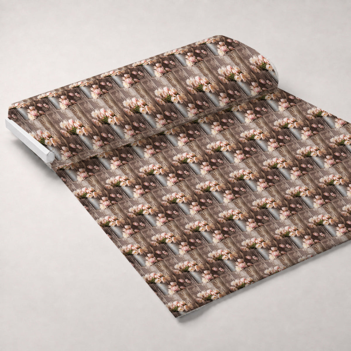Tin Can Peonies Pattern 12 Fleece Fabric — fleece fabric unrolled bolt preview (mv-fleece-v1:bolt)