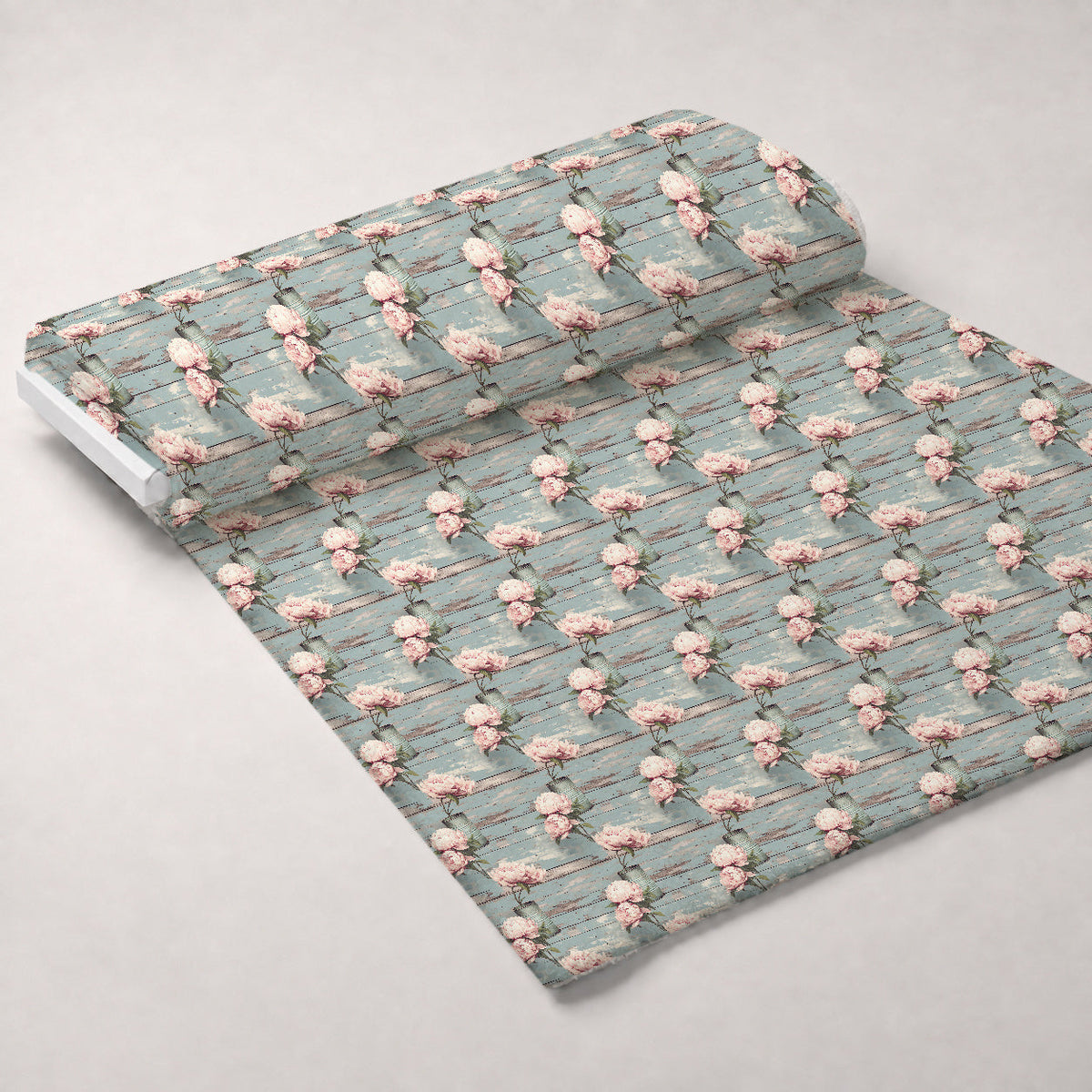 Tin Can Peonies Pattern 5 Fleece Fabric — fleece fabric unrolled bolt preview (mv-fleece-v1:bolt)