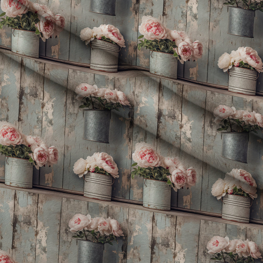 Tin Can Peonies Pattern 7 Fleece Fabric — fleece fabric folded close-up preview (mv-fleece-v1:lying)