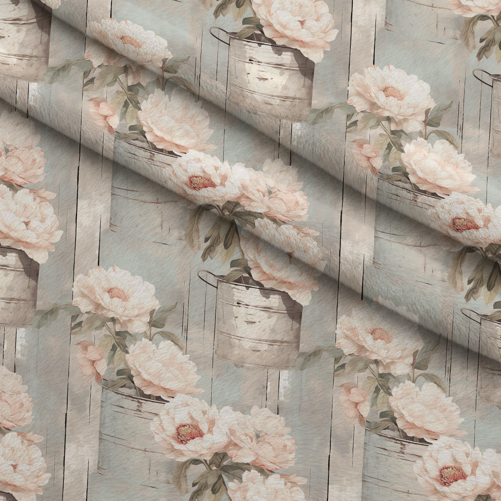 Tin Can Peonies Pattern 9 Fleece Fabric — fleece fabric folded close-up preview (mv-fleece-v1:lying)