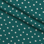 Tiny Daisies on Teal Fleece Fabric — fleece fabric folded close-up preview (mv-fleece-v1:lying)