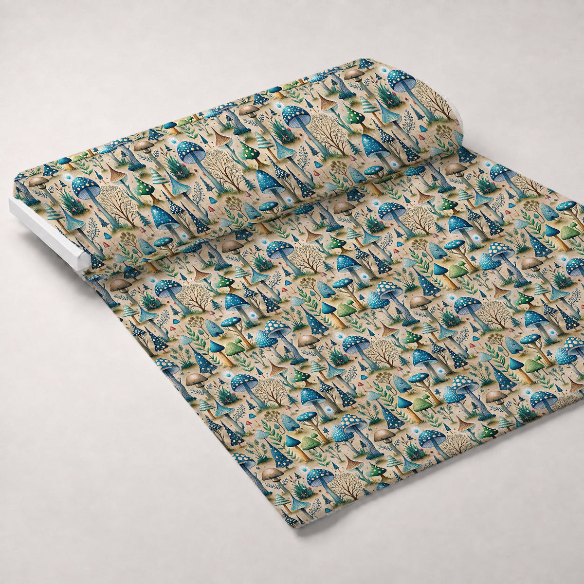 Toadstool Grove Pattern 11 Fleece Fabric — fleece fabric unrolled bolt preview (mv-fleece-v1:bolt)