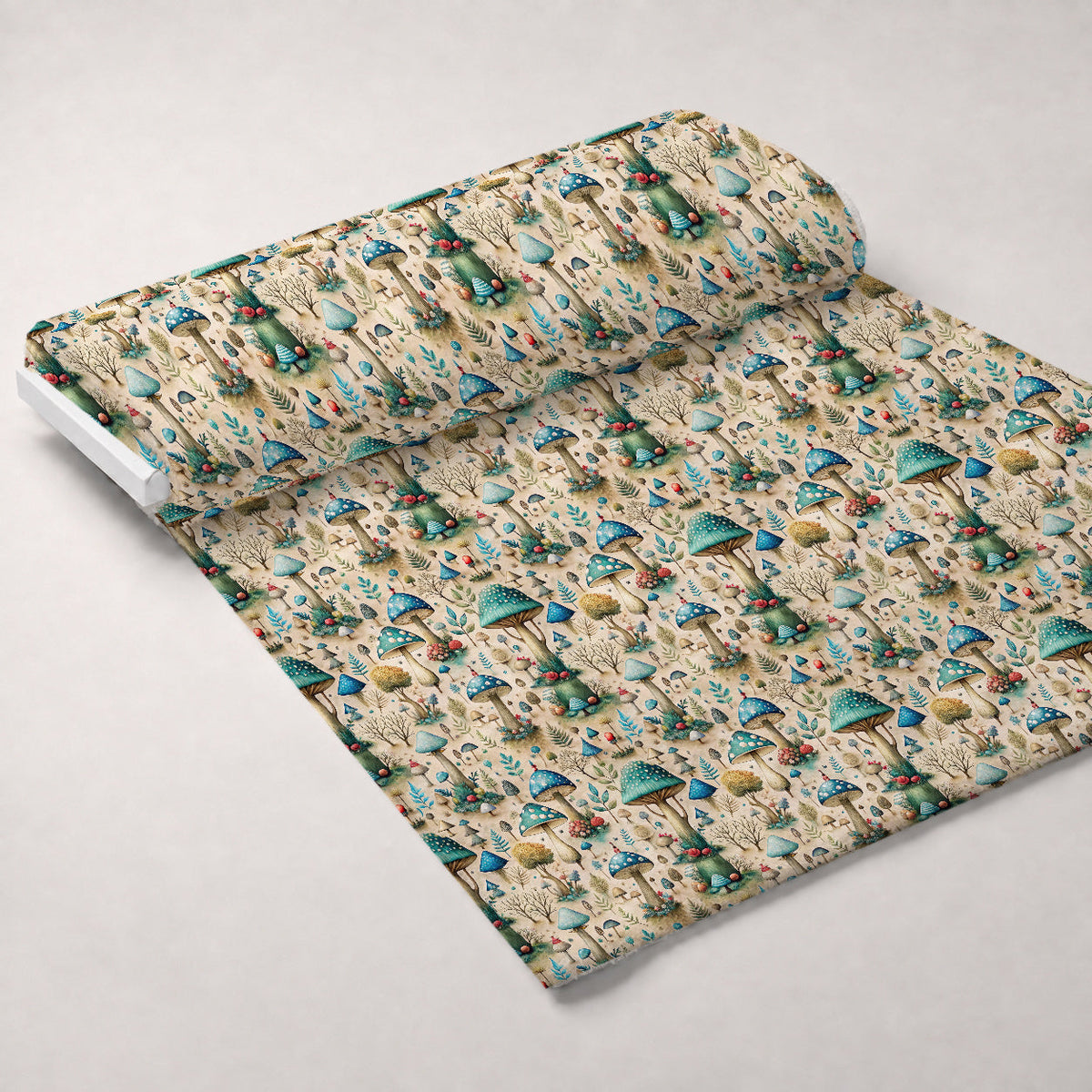 Toadstool Grove Pattern 7 Fleece Fabric — fleece fabric unrolled bolt preview (mv-fleece-v1:bolt)
