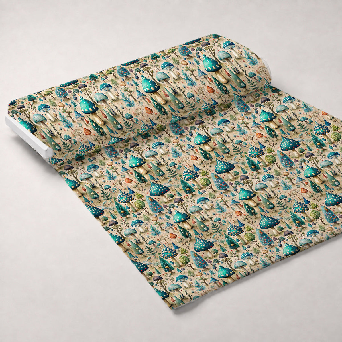 Toadstool Grove Pattern 9 Fleece Fabric — fleece fabric unrolled bolt preview (mv-fleece-v1:bolt)