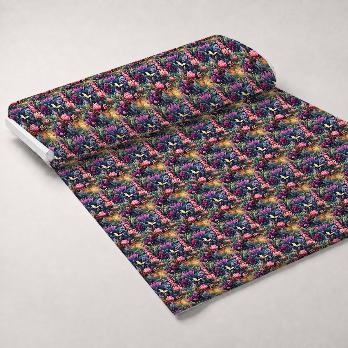 Toadstool Hollow Pattern 1 Fleece Fabric — fleece fabric unrolled bolt preview (mv-fleece-v1:bolt)