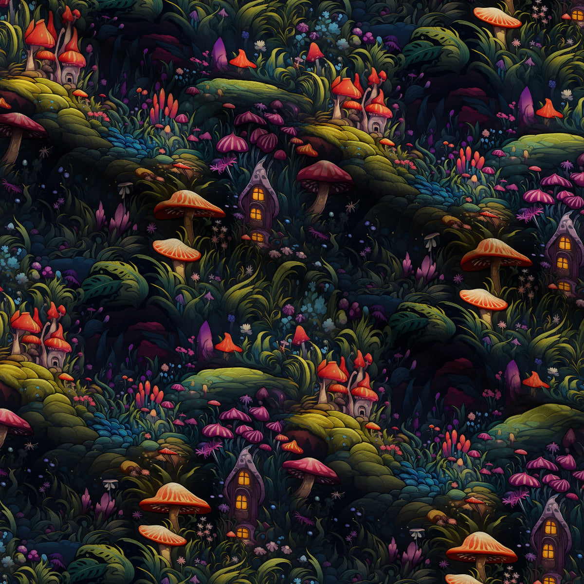 Toadstool Hollow Pattern 7 Fleece Fabric — fleece fabric folded close-up preview (mv-fleece-v1:lying)
