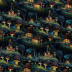 Toadstool Village Pattern 3 Fleece Fabric — fleece fabric folded close-up preview (mv-fleece-v1:lying)