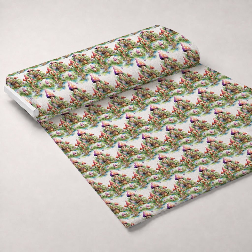 Toadstool Village Pattern 6 Fleece Fabric — fleece fabric unrolled bolt preview (mv-fleece-v1:bolt)