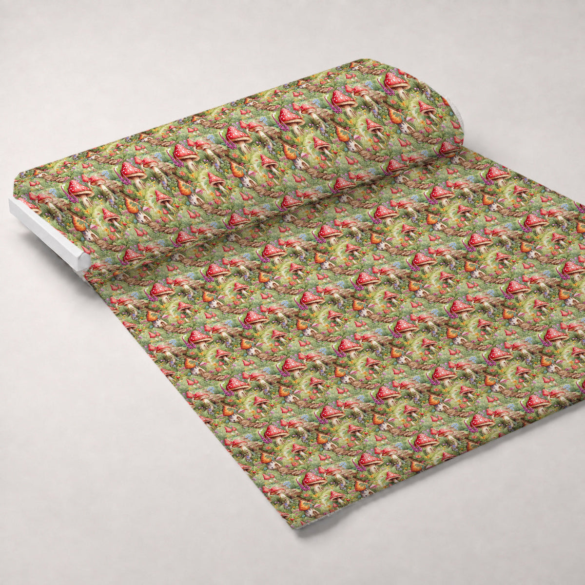 Toadstool Village Pattern 7 Fleece Fabric — fleece fabric unrolled bolt preview (mv-fleece-v1:bolt)