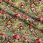 Toadstool Village Pattern 7 Fleece Fabric — fleece fabric folded close-up preview (mv-fleece-v1:lying)