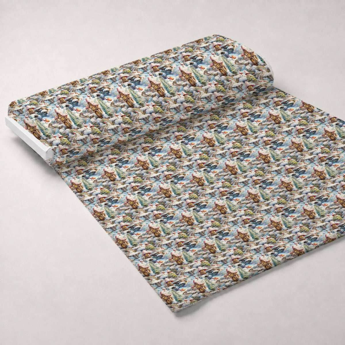 Toadstool Village Pattern 8 Fleece Fabric — fleece fabric unrolled bolt preview (mv-fleece-v1:bolt)