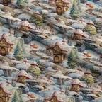 Toadstool Village Pattern 8 Fleece Fabric — fleece fabric folded close-up preview (mv-fleece-v1:lying)