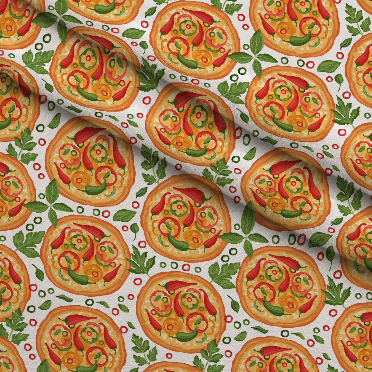 Trattoria Toppings Pattern 10 Fleece Fabric — fleece fabric folded close-up preview (mv-fleece-v1:lying)