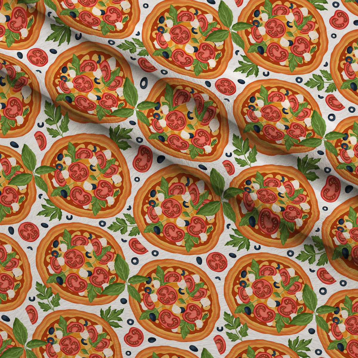 Trattoria Toppings Pattern 2 Fleece Fabric — fleece fabric folded close-up preview (mv-fleece-v1:lying)