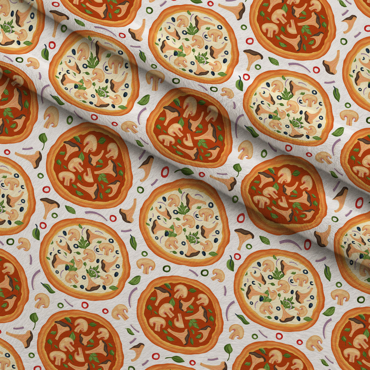 Trattoria Toppings Pattern 5 Fleece Fabric — fleece fabric folded close-up preview (mv-fleece-v1:lying)