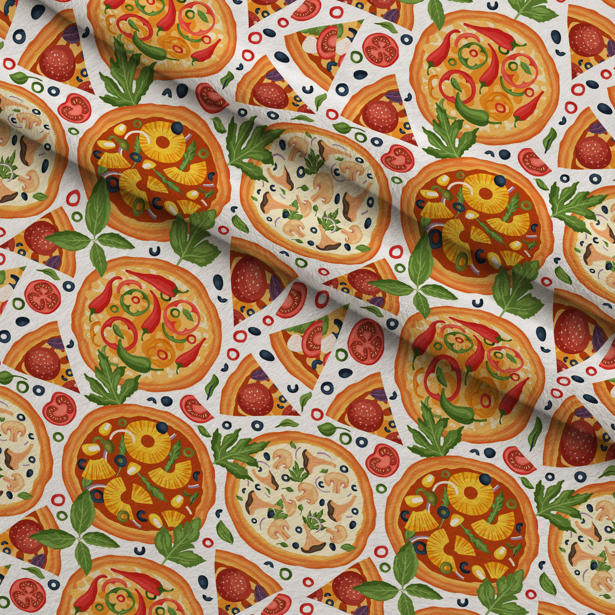 Trattoria Toppings Pattern 6 Fleece Fabric — fleece fabric folded close-up preview (mv-fleece-v1:lying)